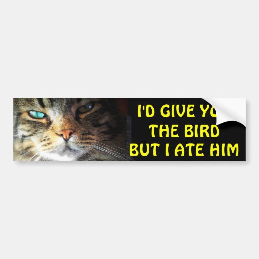 Bumperkat Ate de Bird Anti Tailgating Bumpersticker (Voorkant)