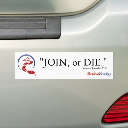 bumpersticker aansluiten of sterven (Op auto)
