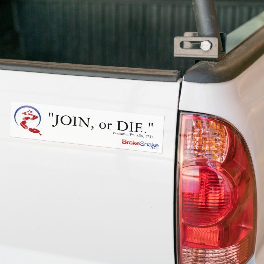 bumpersticker aansluiten of sterven (Op Truck)