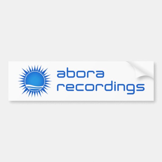 Bumpersticker Abora Recordings (blauw) (Voorkant)