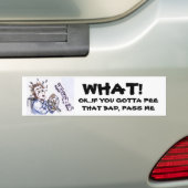 Bumpersticker, "Achteroprijdend" Bumpersticker (Op auto)