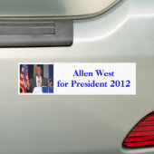 Bumpersticker Allen West voor President 2012 (Op auto)