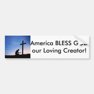 Bumpersticker, Amerika zegent God onze Schepper Bumpersticker