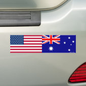 Bumpersticker Amerikaanse en Australische vlaggen (Op auto)
