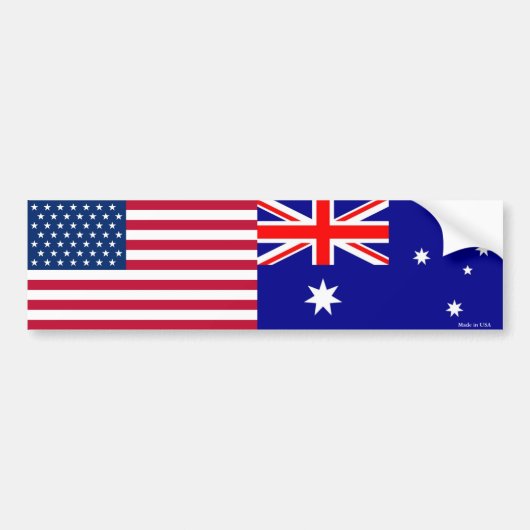 Bumpersticker Amerikaanse en Australische vlaggen (Voorkant)