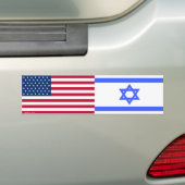 Bumpersticker Amerikaanse en Israëlische vlaggen (Op auto)