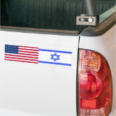 Bumpersticker Amerikaanse en Israëlische vlaggen (Op Truck)
