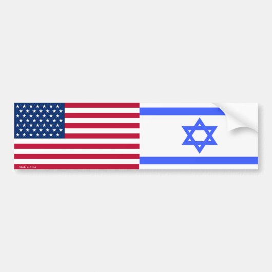 Bumpersticker Amerikaanse en Israëlische vlaggen (Voorkant)
