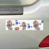 Bumpersticker Angels Blue Stars (Op auto)