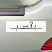 Bumpersticker auto - Camping Heartbeat (Op auto)