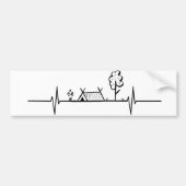 Bumpersticker auto - Camping Heartbeat (Voorkant)
