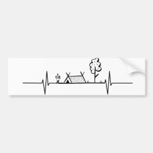 Bumpersticker auto - Camping Heartbeat