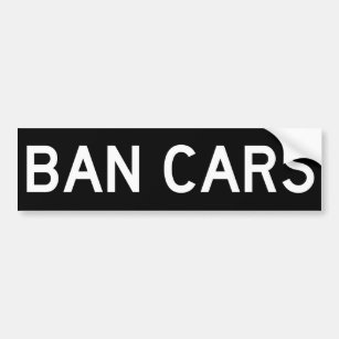 Bumpersticker BAN CARS