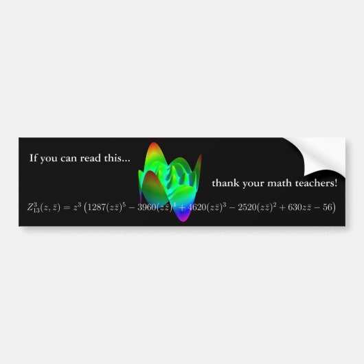 Bumpersticker: bedank je wiskundeleraar! 3 bumpersticker (Voorkant)