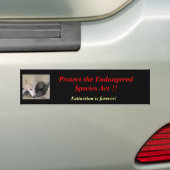 Bumpersticker bedreigde diersoorten (Op auto)
