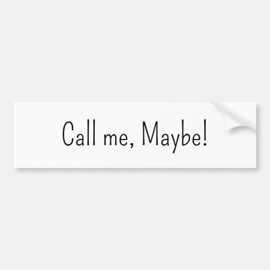 Bumpersticker, bel me, misschien bumpersticker (Voorkant)