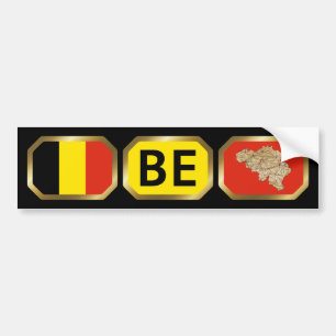 Bumpersticker Belgische vlaggenkaartcode