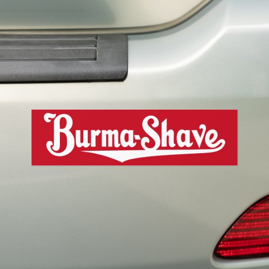 Bumpersticker Birma-Shave (Op auto)