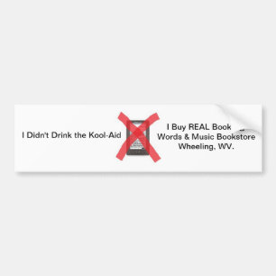 bumpersticker boekhandel met snijwv.