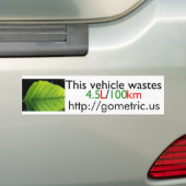 Bumpersticker brandstofefficiëntie (Op auto)