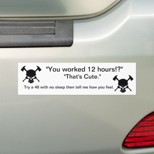 Bumpersticker brandweerman (Op auto)