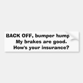 Bumpersticker - Bumper Humper met zwarte letters