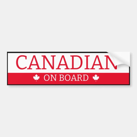 Bumpersticker - Canadees aan boord (Voorkant)