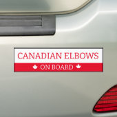 Bumpersticker - Canadese ellebogen aan boord (Op auto)