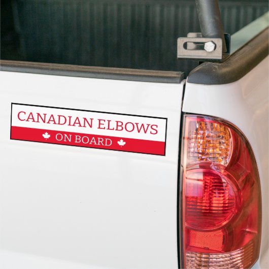 Bumpersticker - Canadese ellebogen aan boord (Op Truck)
