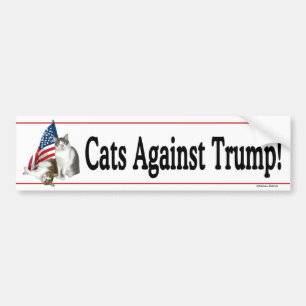 Bumpersticker "Cats against Trump"