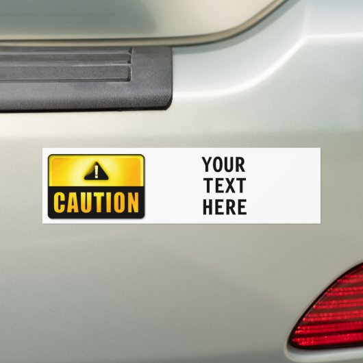 Bumpersticker CAUTION-teken (Op auto)