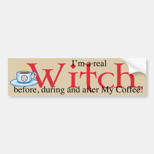 bumpersticker Coffee Witch (Voorkant)