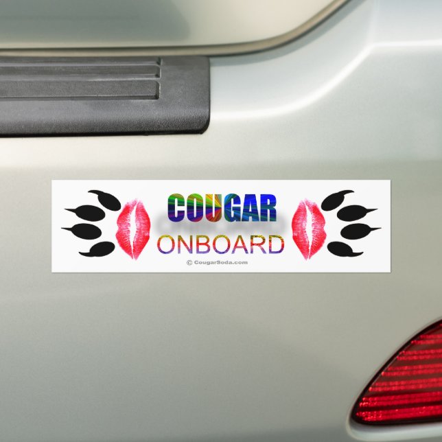 Bumpersticker "Cougar Onboard" (Op auto)