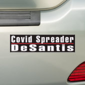 Bumpersticker 'Covid Spreader Desantis' (Op auto)