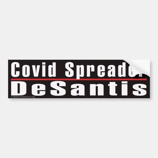 Bumpersticker 'Covid Spreader Desantis' (Voorkant)