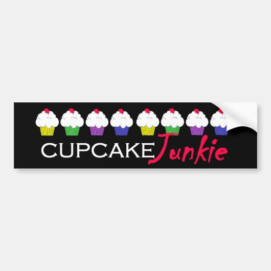 Bumpersticker "Cupcake Junkie" (Voorkant)