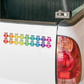 Bumpersticker - Cute Rainbow Owl Pattern (Op Truck)