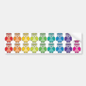 Bumpersticker - Cute Rainbow Owl Pattern (Voorkant)