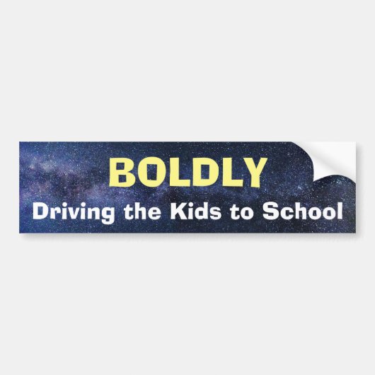 Bumpersticker - Dapper rijden de kinder naar schoo (Voorkant)