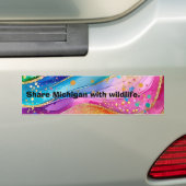 Bumpersticker delen Michigan met dieren in het wil (Op auto)