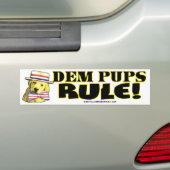 Bumpersticker Democraat Pups (Op auto)