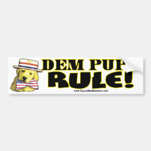 Bumpersticker Democraat Pups