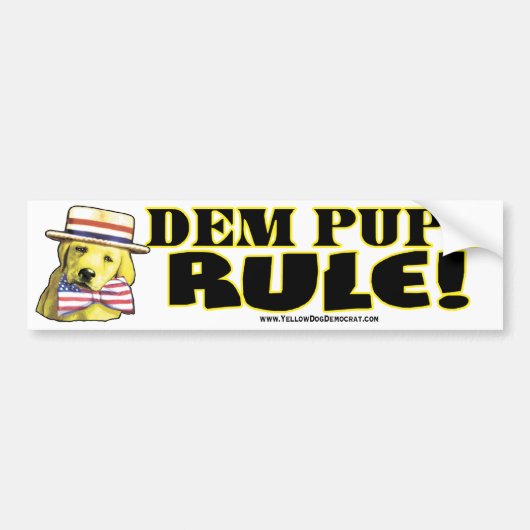 Bumpersticker Democraat Pups (Voorkant)