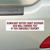 Bumpersticker-democraten wanhopen niet bumpersticker (Op auto)