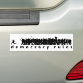 Bumpersticker Democratieregels (Op auto)