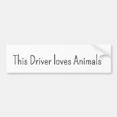 Bumpersticker Deze bestuurder houdt van dieren (Voorkant)