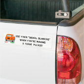 Bumpersticker DIE SIGNALEN SCHRIJFT VEILIG (Op Truck)