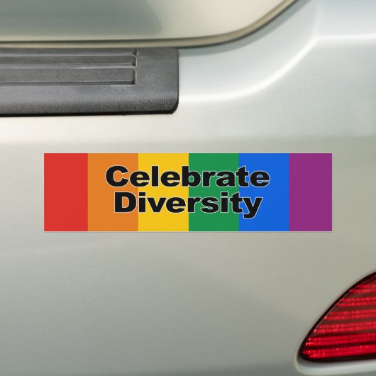 Bumpersticker Diversiteit 2 vieren (Op auto)