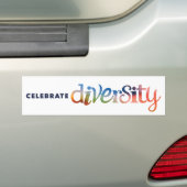 Bumpersticker Diversiteit vieren (Op auto)