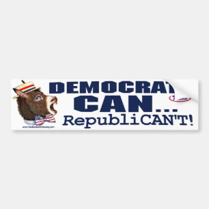 Bumpersticker Donkey Head van de Republikein niet 